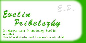evelin pribelszky business card